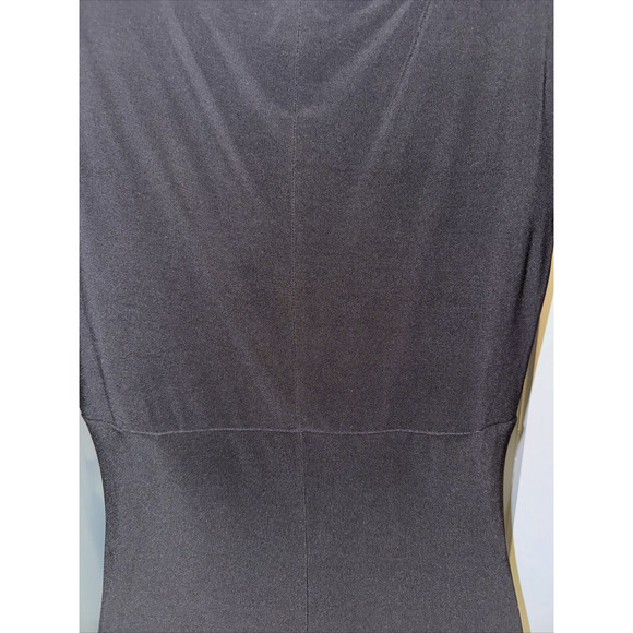 Lauren Dress Women's Sz 10 Black Cap Sleeve Ruched Asymetric Neck Stretch Jersey - Picture 6 of 10